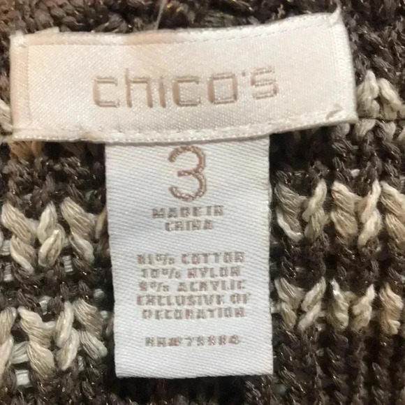 Chico’s Cotton Blend Open Front Cardigan w/Faux Pockets Bell Sleeves-Size 3 - Picture 11 of 11